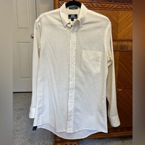 Stafford Men's Button-Down Shirt in Off-White/Cream Athletic Fit
